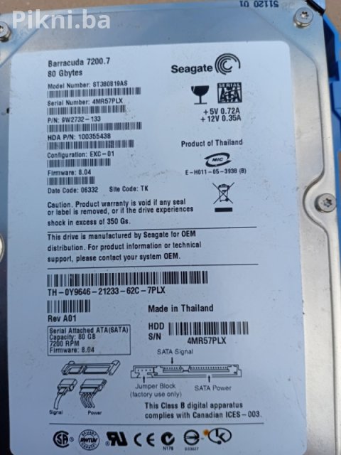 2x Hard Disk (HDD) SATA - WD 80GB + Seagate 120GB - Povoljno 9