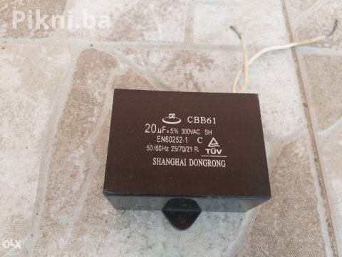 NOVO! Kondenzator CBB61 20 \mu F / 300VAC Za Monofazne Motore!