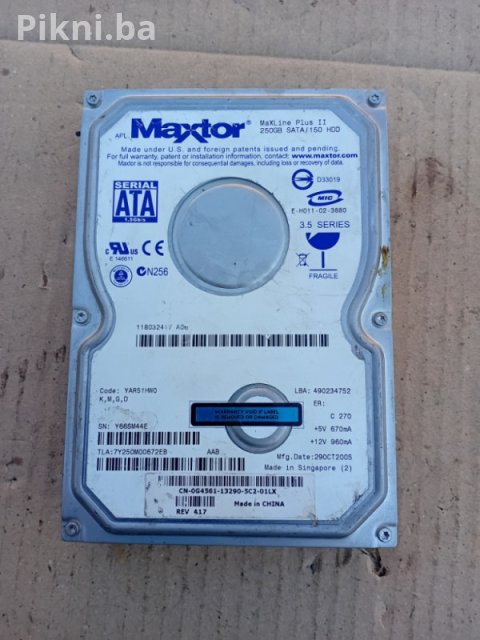 Hdd sata 250gb racunar kompjuter laptop