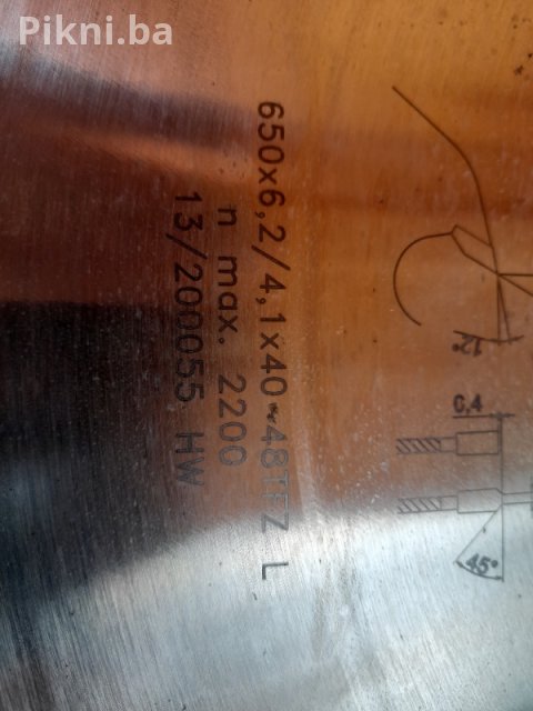PILANA Kružna Pila 650mm - 40mm Otvor - 48 TFZ Zuba Top Stanje! 6