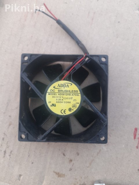 DC Ventilator ADDA 80mm x 80mm, 12V 0.25A Za Server, PC, Industr