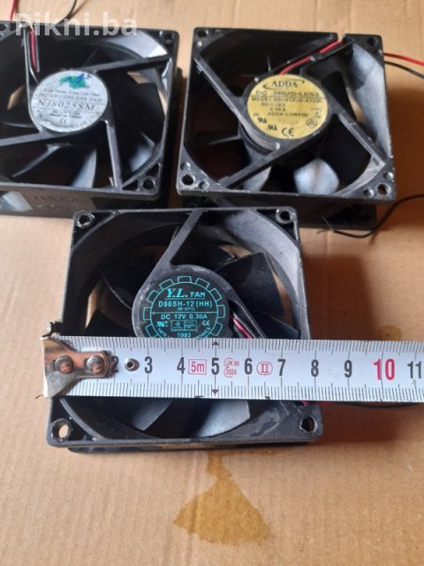 Set od 3x DC Ventilatora (Kulera) 80mm - 12V - ADDA / YATE LOON 4