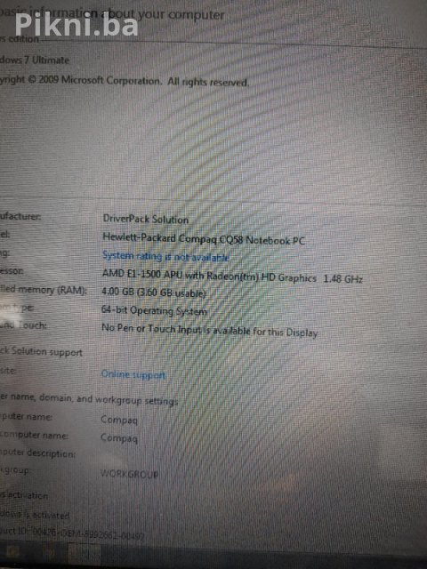 HIT PONUDA! Compaq CQ58 Laptop BATERIJA DRŽI PREKO 4H! 4GB RAM-a 10