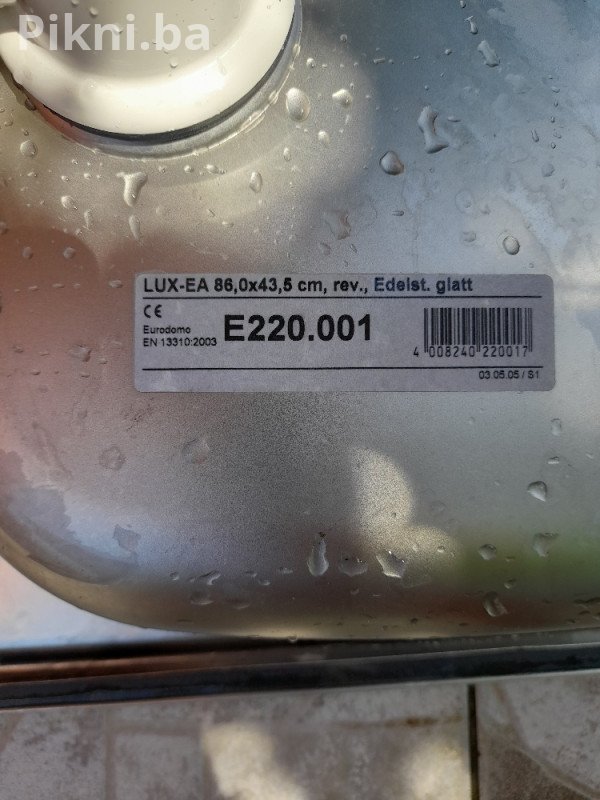 Inox Sudoper LUX-EA 86x43.5 cm Jedno Korito i Oceđivač ugradbeni