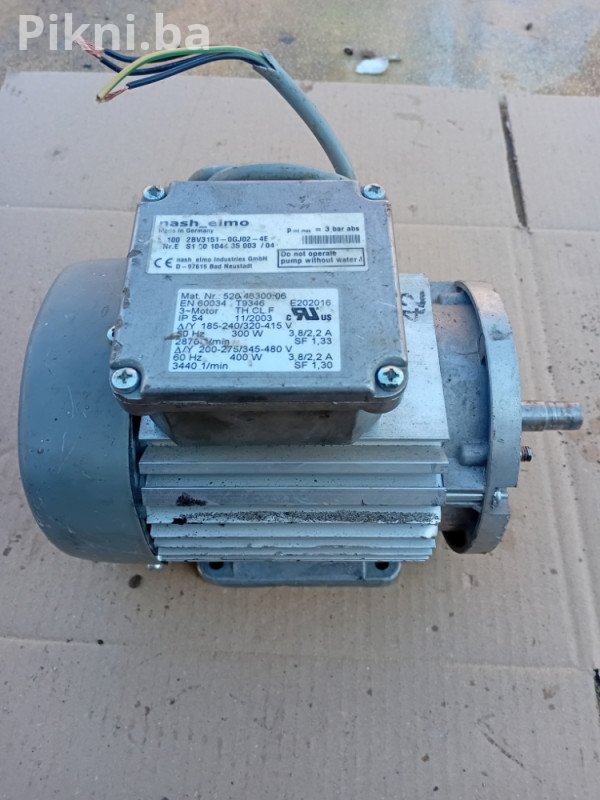 HITNO! Industrijski Motor NASH ELMO 300W/2870 Obrtaja SAMO 120km