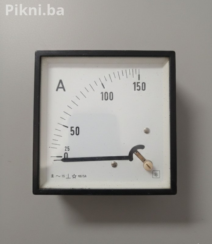 Industrijski Panelni Ampermetar AC 150A / 5A (Za Strujni Transfor