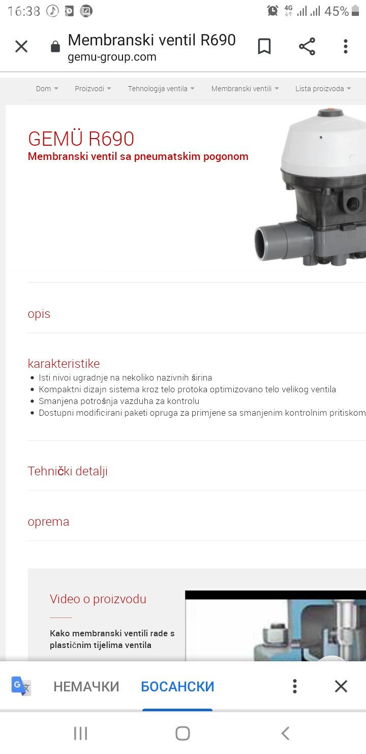 GEMU / GSR Industrijski Membranski Ventili s Aktuatorom - 10 Bar