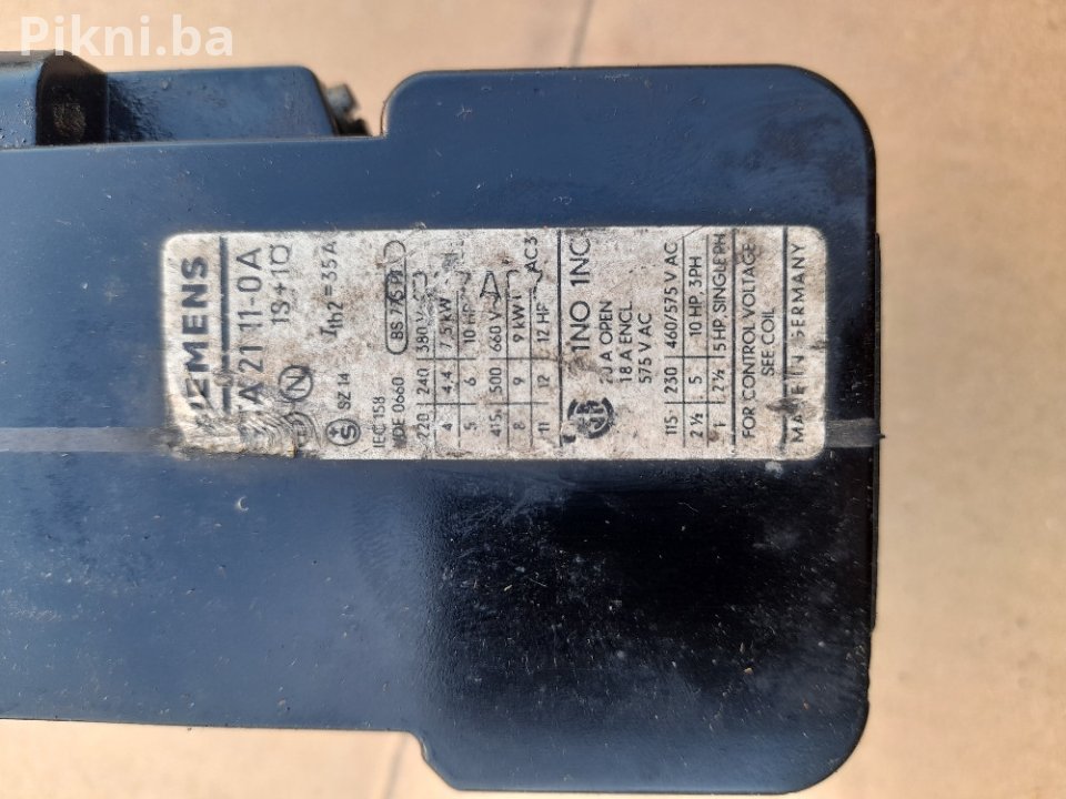 KONAKTOR / SKLOPKA SIEMENS 3TA21 (220V Špulna, Made in Germany) 45 K