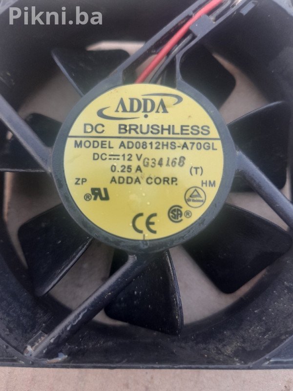 DC Ventilator ADDA 80mm x 80mm, 12V 0.25A Za Server, PC, Industr