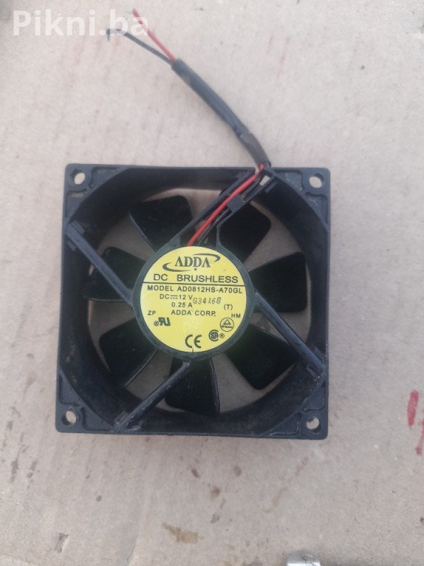 DC Ventilator ADDA 80mm x 80mm, 12V 0.25A Za Server, PC, Industr