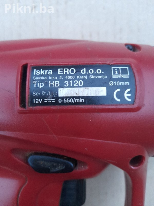 Iskra ERO HB 3120 Aku Bušilica 12V - ZA DIJELOVE - Glava NE RADI!