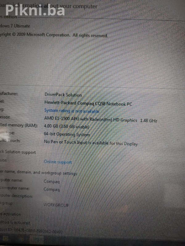 HIT PONUDA! Compaq CQ58 Laptop BATERIJA DRŽI PREKO 4H! 4GB RAM-a