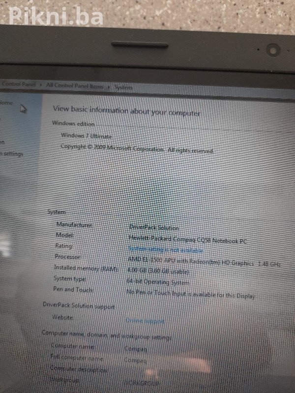 HIT PONUDA! Compaq CQ58 Laptop BATERIJA DRŽI PREKO 4H! 4GB RAM-a