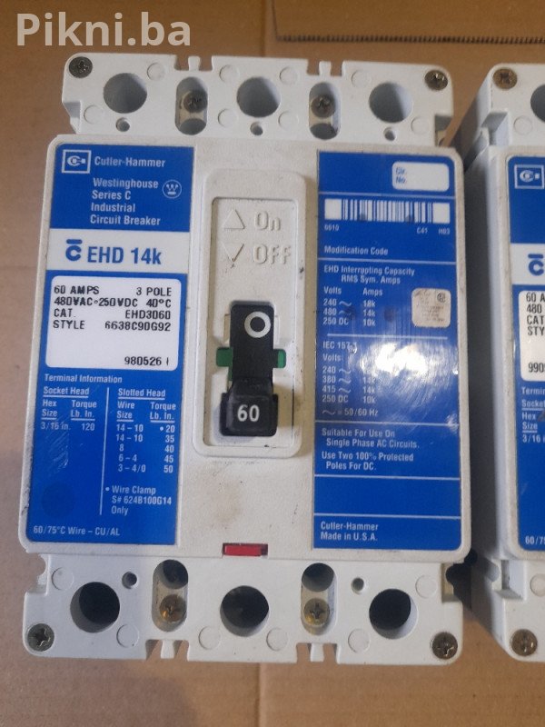 Čekić-čekić EHD 14K Industrijski Prekidači (Osigurači) 3x 60A