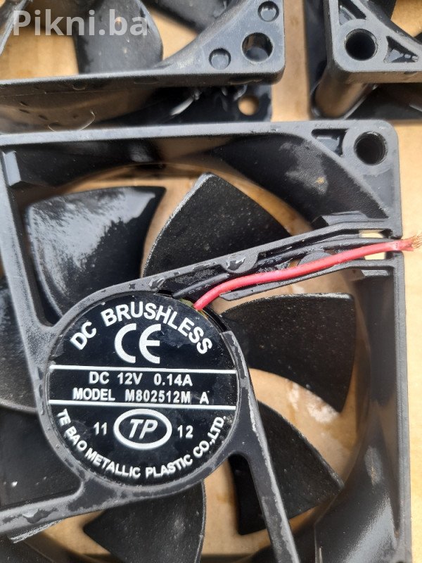 SET 3x Industrijski Ventilator 80x80mm 12V DC - Delta/ADDA - JAKO
