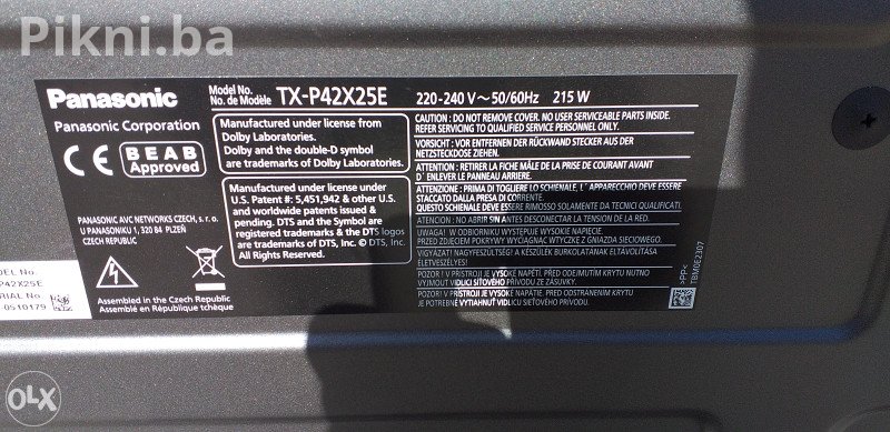 Panasonic VIERA plazma TV TX-P42X25E - 42 inča / 106 cm - Vrhunsk