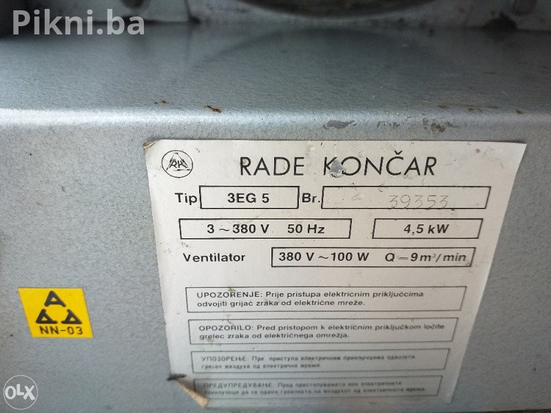 RADE KONČAR Profesionalni Kalorifer 4.5kW - Trofazni (380V) s Ter