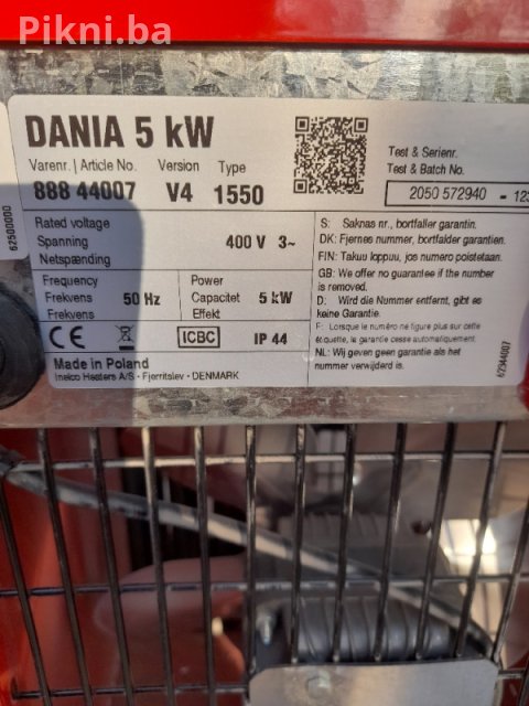 Industrijski kalorifer DANIA 5 kW grijalica radijator - kao nov! 8