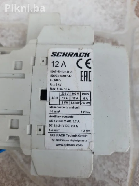 SCHRACK Trofazni Kontaktor 12A / 5.5kW, 230V Zavojnica - SNIŽENO! 5