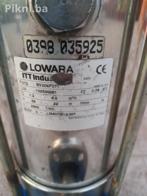 LOWARA Vertikalna Višestepena Pumpa SV206F07T - Idealna za Hidrof 7