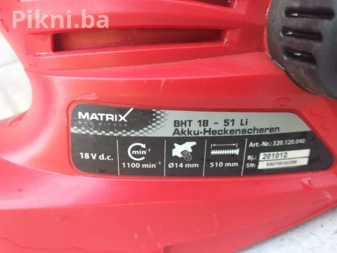 Akumulatorski Trimer za Živicu MATRIX BHT 18-51 Li (18V) - Samo t 9