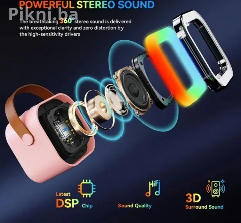 Karaoke Bluetooth Set | Zvučnik + 2 Bežična Mikrofona | Novo