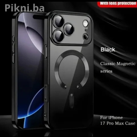 Luxury Frosted Magnetic Maska za iPhone 17 Pro Max / Crna Mat 14