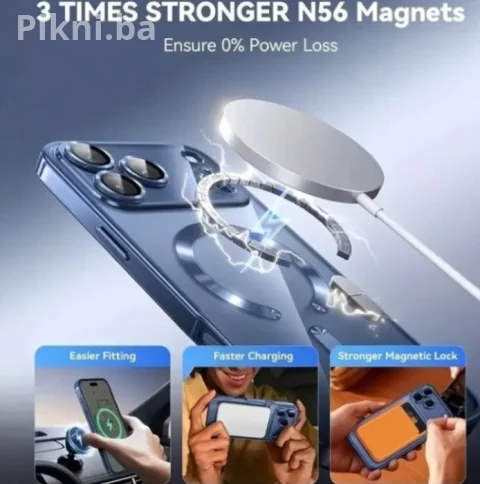 Luxury Frosted Magnetic Maska za iPhone 17 Pro Max / Crna Mat 11