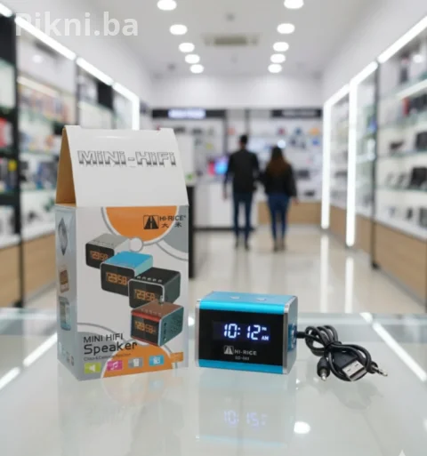 Plavi Mini Hi-Fi Zvučnik / Radio / Alarm HI-RICE SD-502 (Metalno
