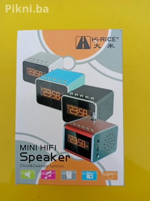 Plavi Mini Hi-Fi Zvučnik / Radio / Alarm HI-RICE SD-502 (Metalno 5