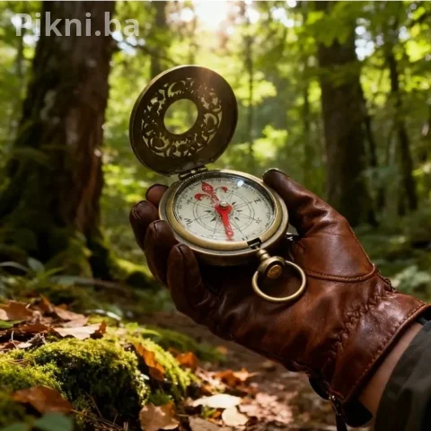 RETRO METALNI KOMPAS - DŽEPNI MODEL (VINTAGE STIL) - NOVO