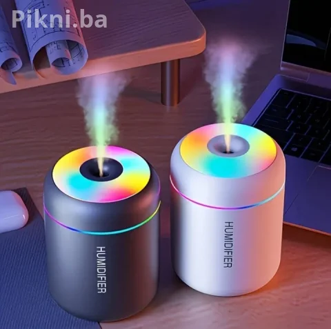 Mini LED ovlaživač zraka i difuzor - RGB svjetlo - BIJELI CRNI