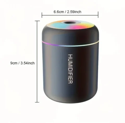 Mini LED ovlaživač zraka i difuzor - RGB svjetlo - BIJELI CRNI 5