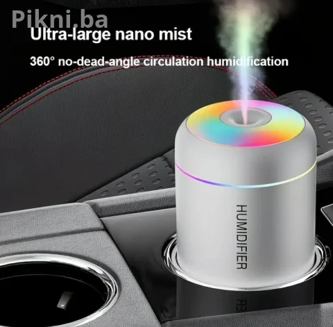 Mini LED ovlaživač zraka i difuzor - RGB svjetlo - BIJELI CRNI 4