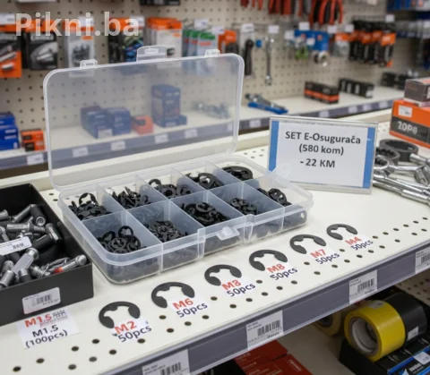 SET 580 E-Osigurača (E-Ring) M1.5-M10 Ugljični Čelik | NOVO