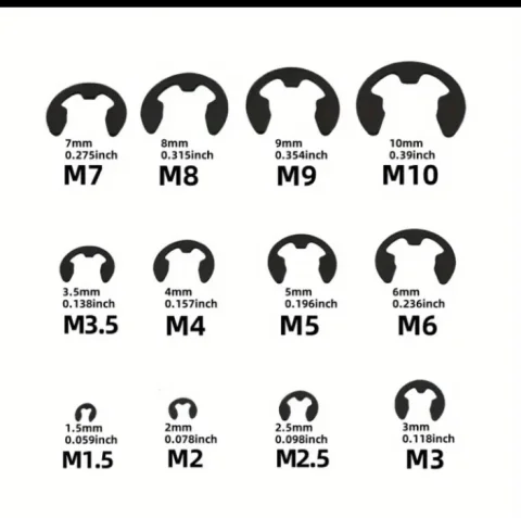 SET 580 E-Osigurača (E-Ring) M1.5-M10 Ugljični Čelik | NOVO 4