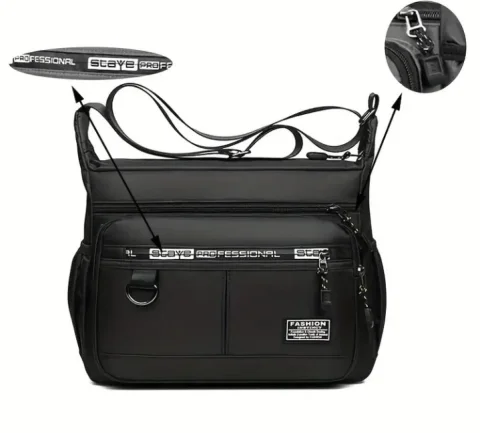 Unisex Crossbody Torba / Ruksak na jedno rame - NOVO - Crna 7