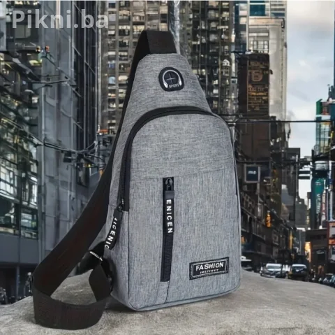 Sportska Crossbody Torba / Ruksak sa otvorom za slušalice - SIVA