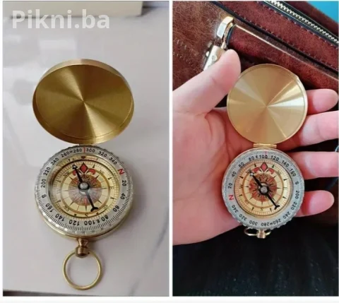 PROFI VOJNI LOVAČKI KOMPAS / GOLD VINTAGE / SVETLI U MRAKU 3