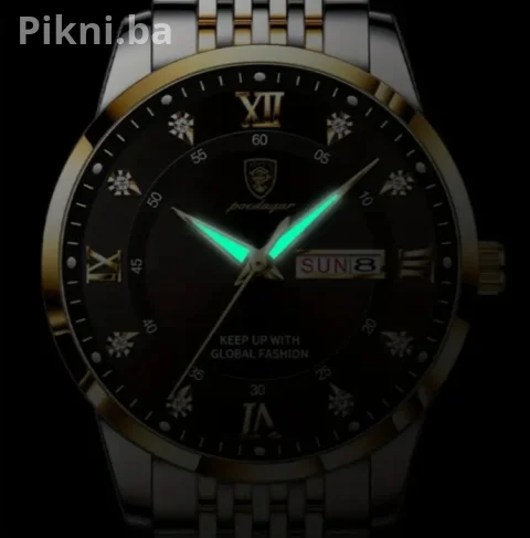 AKCIJA! POEDAGAR Luksuzni Muški Sat (Čelik/Zlato) - SAMO 80 KM! 4