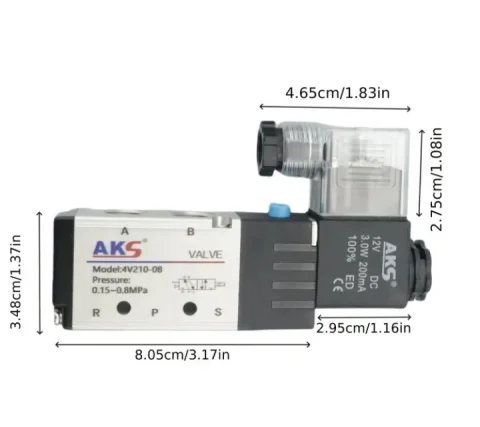 NOVO! Vrhunski Solenoidni Ventil AKS Pneumatik 4V210-08 (24V DC) 3