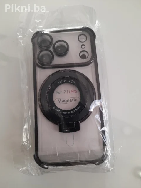 Maska za iPhone 17 Pro (Crna mat boja) MagSafe & Skriveni Stala 4