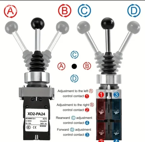 NOVO! Industrijski Joystick Prekidač (Džojstik) XD2-PA24 | 4 Pozi 3