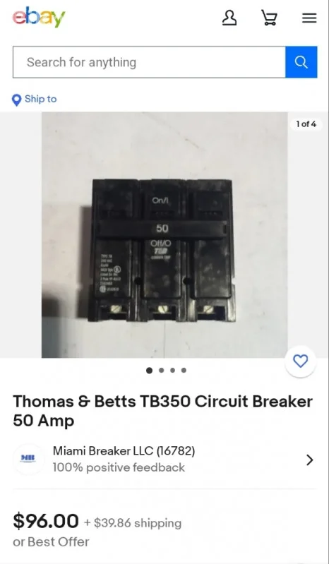 Kontaktor 50A THOMAS BETTS TB350 sklopka prekidac