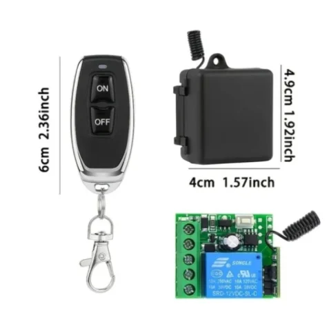 BEŽIČNI RF PREKIDAČ 433MHz + 2 DALJINSKA UPRAVLJAČA (12V/10A) 8