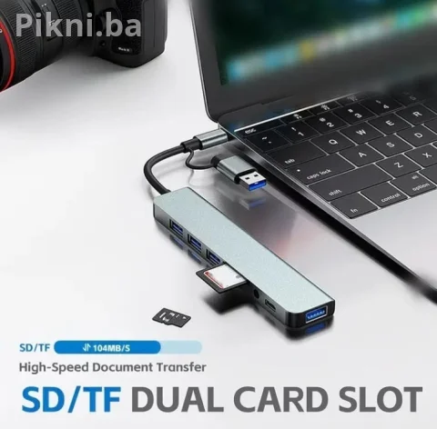 USB-C Hub 8-u-1 priključna stanica | USB 3.0 / SD/TF / 3.5mm audio 6