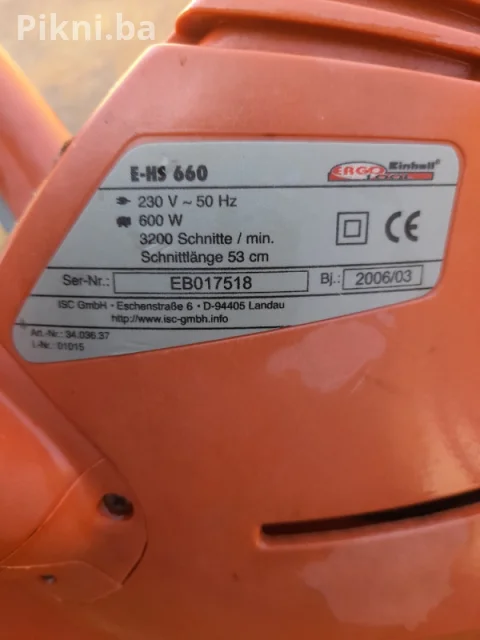 EINHELL E HS 660 Trimer za živicu 600W Ispravan ali s manom 9