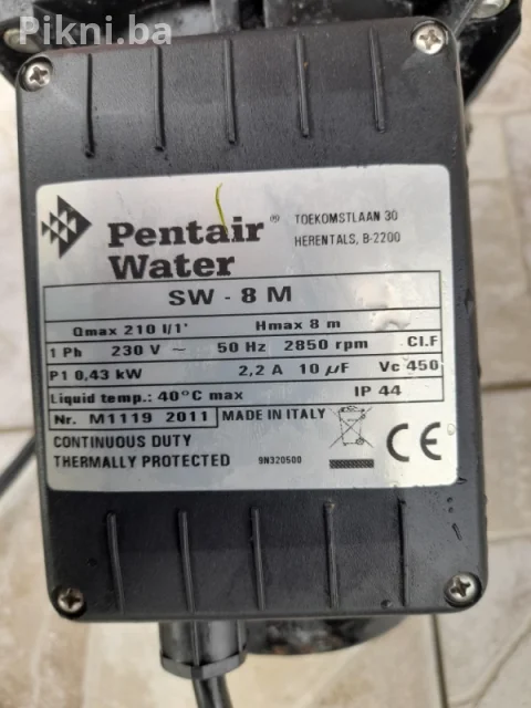 BRZA PRODAJA! PENTAIR VODENA PUMPA ZA BAZEN SW-8 M SAMO 200 K
