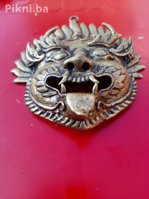 MESINGANA MASKA Mahakala/Etno - 12 cm Unikatni privjesak dekor 6