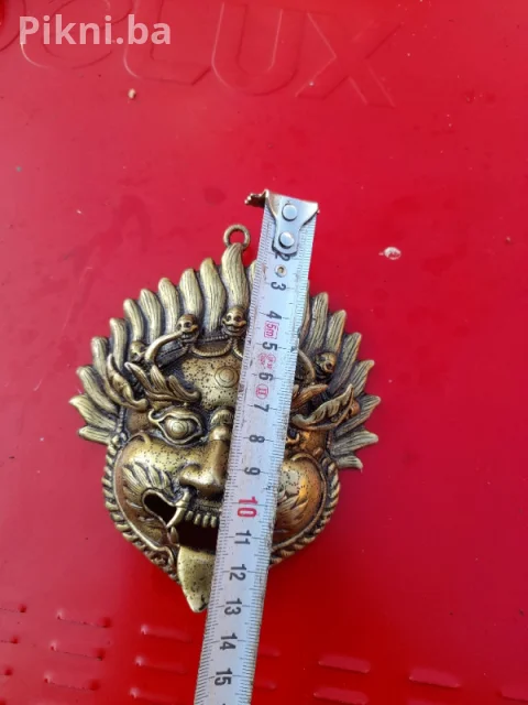 MESINGANA MASKA Mahakala/Etno - 12 cm Unikatni privjesak dekor 3